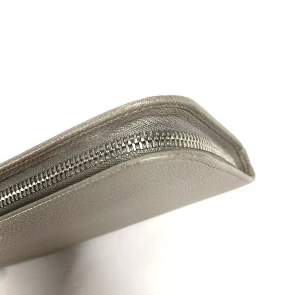 AUTHENTICITY GUARANTEED SAINT LAURENT PARIS Long wallet logo Zip Around - Picture 5 of 13